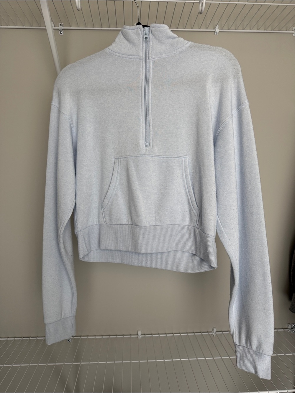 wild fable Pale Blue Half-Zip Pullover Sweatshirt
